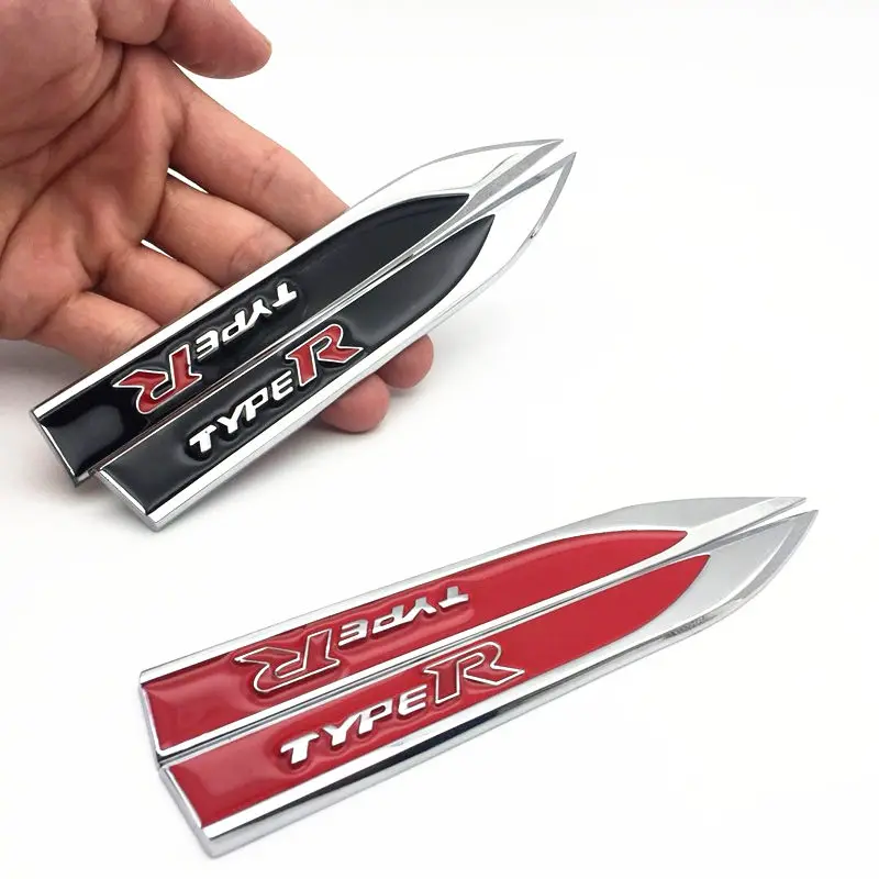 

FDIK 2PCS/set 3D Metal Fender Side Car Sticker For Honda CIVIC Type R Logo FD2 FD FA Mugen TypeR Racing Car Styling Accessories