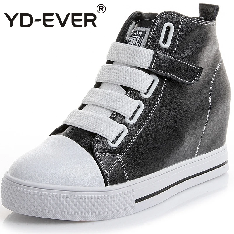 Женские повседневные туфли YD EVER из натуральной кожи на танкетке увеличивающие