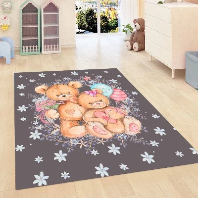 

Else Blue Floor Funny Rabbits Snow Stars Flowers 3d Print Non Slip Microfiber Children Kids Room Decorative Area Rug Mat