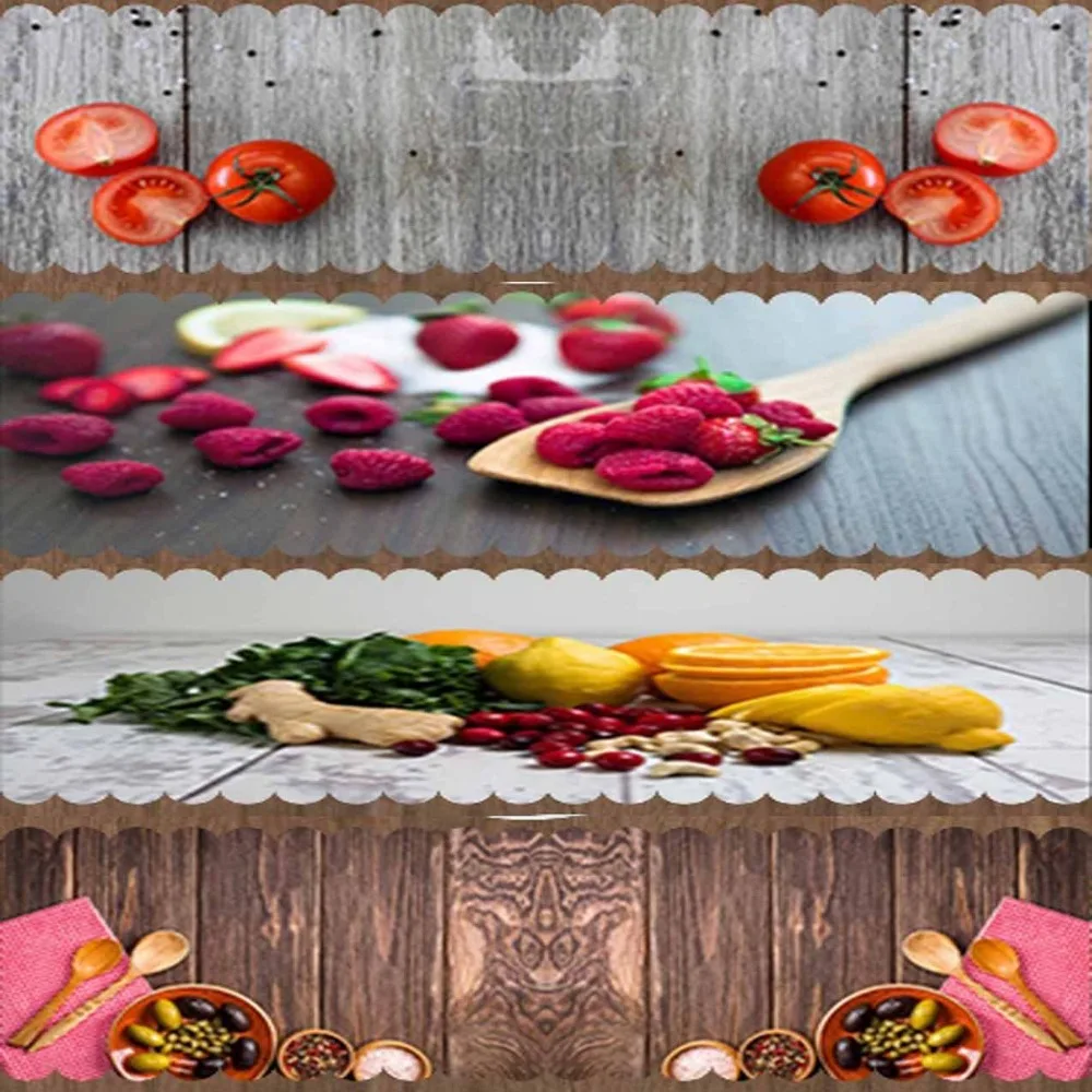 

Else Red Yellow Vegetables Green Table Cloth Runner Decor for Kitchen Dining Room Wedding Birthday 40X140CM