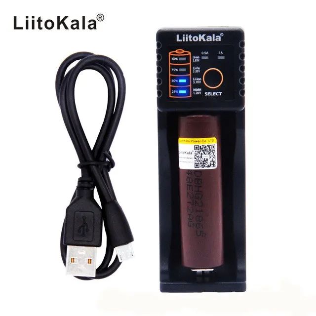 LiitoKala Carregador de Bateria + коннектор 3500 мАч Lii 100 13A Descarga INR18650 35E Para Samsun 18650|Перезаряжаемые