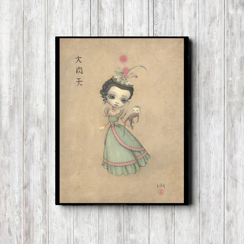The Girl In Green Dress By Mark Ryden настенные художественные плакаты на холсте принты пейзаж