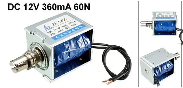 Uxcell DC 12 V/24 V Электромагнитный Электромагнит 360/450mA 2.5A 42/55/60N 10 мм тянуть Тип открытая рамка прямолинейного движения с хорошим качеством, электромагнит 1 шт