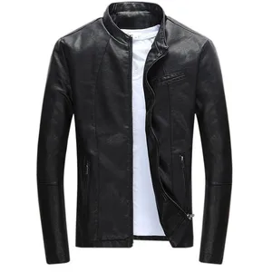 Мужская кожаная куртка UNIVOS KUNI, приталенная куртка с воротником-стойкой, 2019