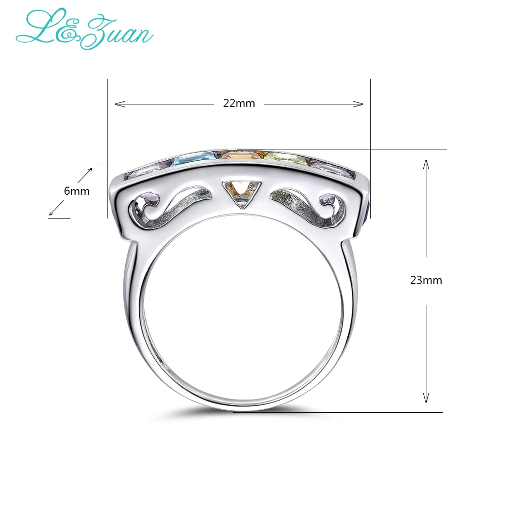L &amp zuan серебро 925 пробы натуральный 1.03ct Аметист Фиолетовый Камень зубец
