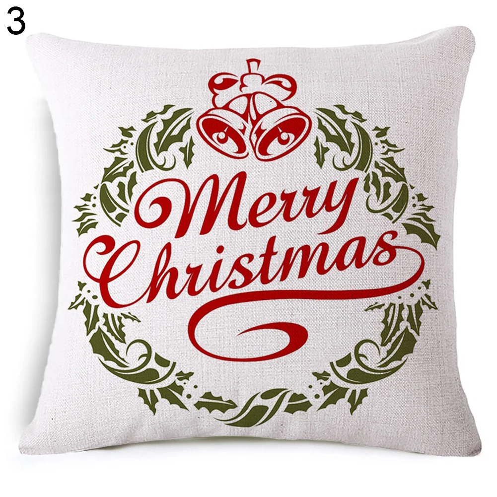18 дюймов Merry Рождество с принтом букв Пледы Наволочки Лен|pillow case linen|pillow casethrow pillow