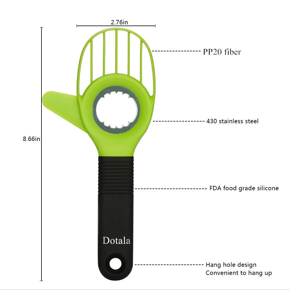 3 in 1 Avocado Slicer Tool Works as a Splitter Pitter and Cutter knife peeler scoop with Comfort-Grip Handle (Green-Slicer) | Дом и сад