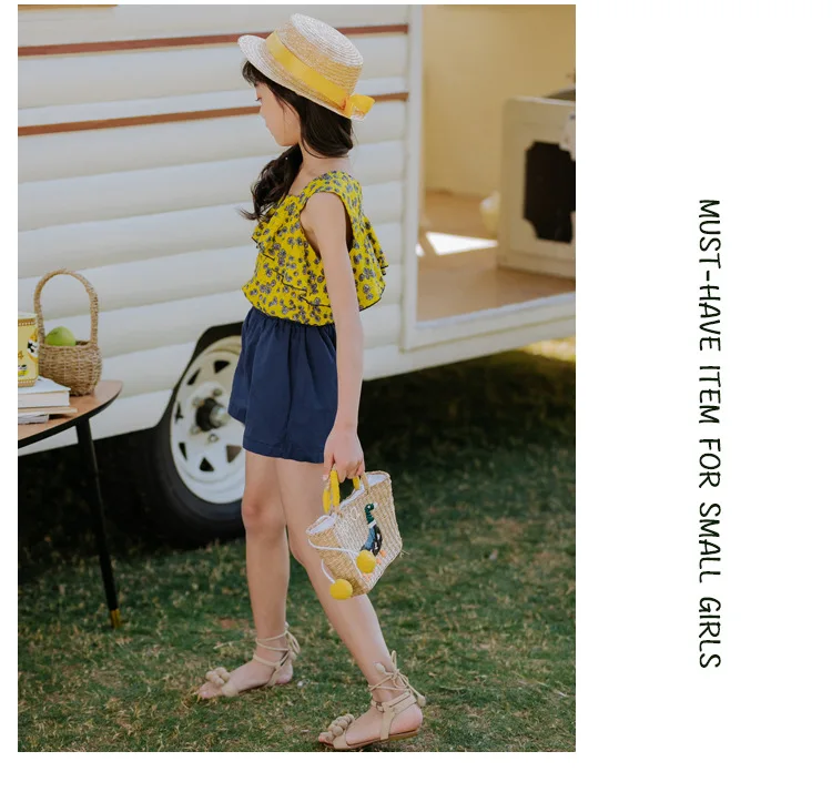 

Latest fashion ladylike style girl 2 pieces clothing set shorts boutique summer outfits
