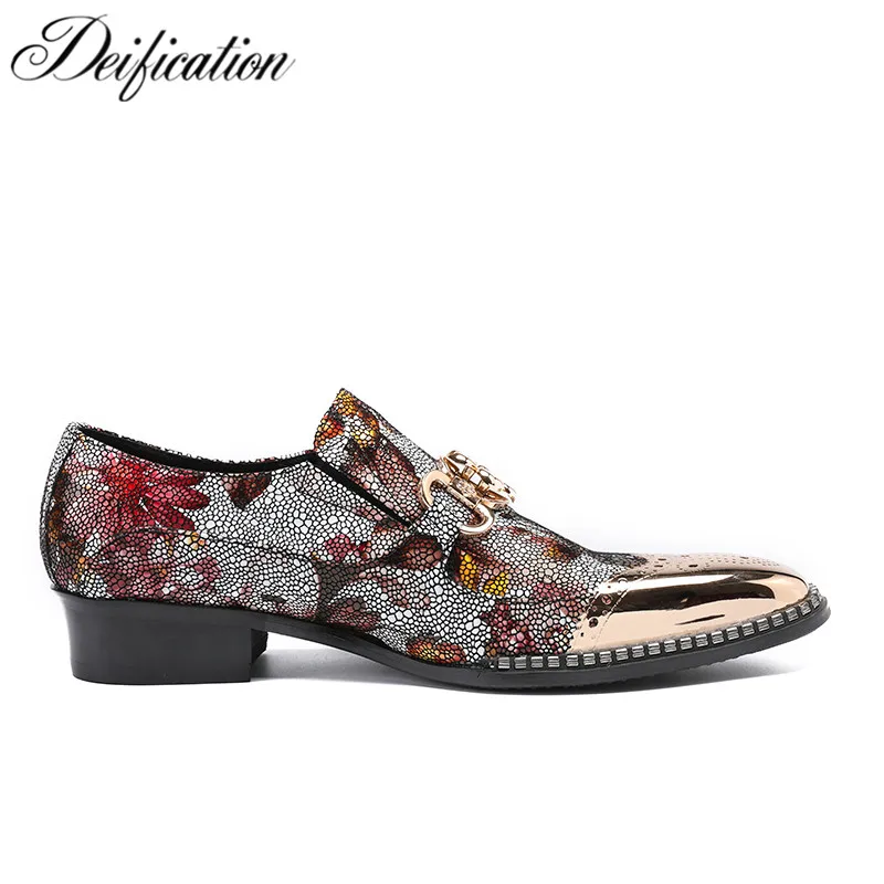 Deification/модные свадебные туфли с цветочным принтом Zapatos Hombre Мужские модельные