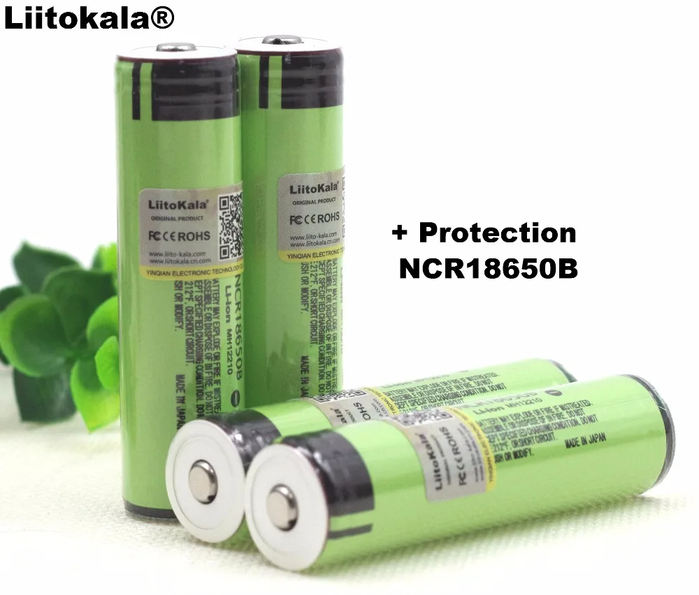 4 шт. Оригинальный NCR18650B LiitoKala 18650 3400mAh аккумулятор 3 7 V Li Ion Rechargebale батарея PCB защищена для игрушек panasonic|pcb