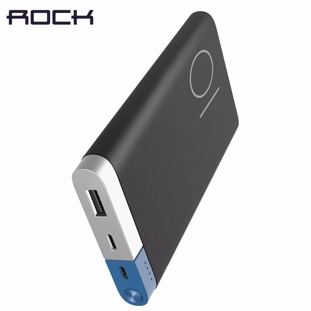 Рок ультра-тонкий 10000 мАч power Bank рок портативный тонкий полимерный металлический