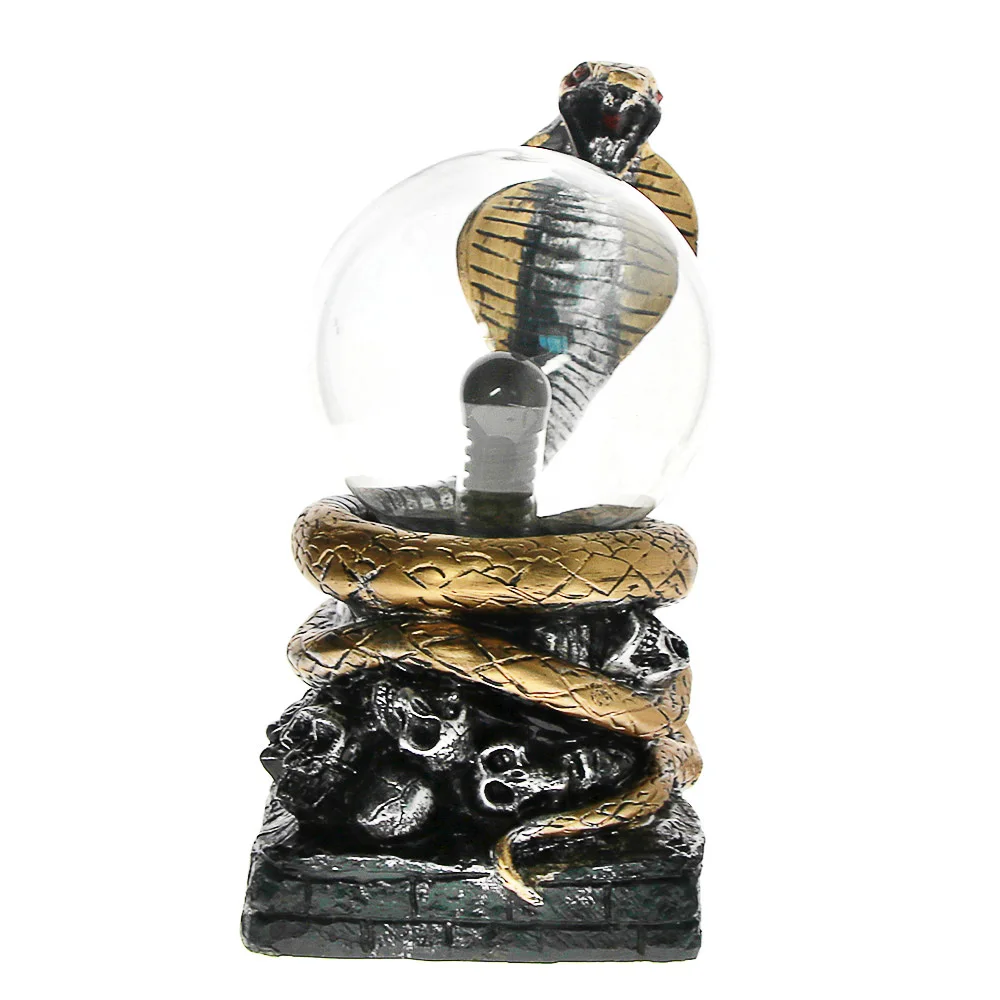 Статуэтка из смолы Cobra Snake on a Skull статуэтка шар плазменного шара Lightning Touch