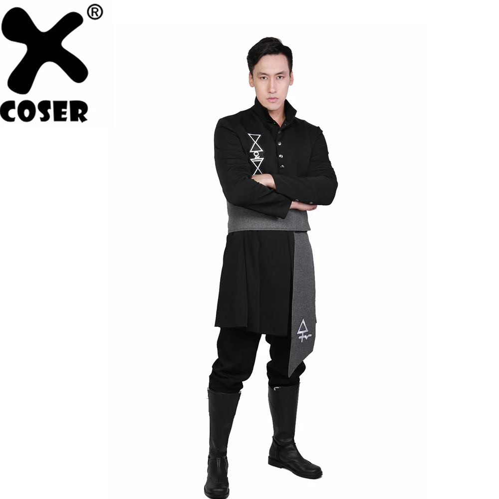 Мужской костюм для косплея XCOSER Ghost B.C. черное пальто и пояс без имени Гуля новинка
