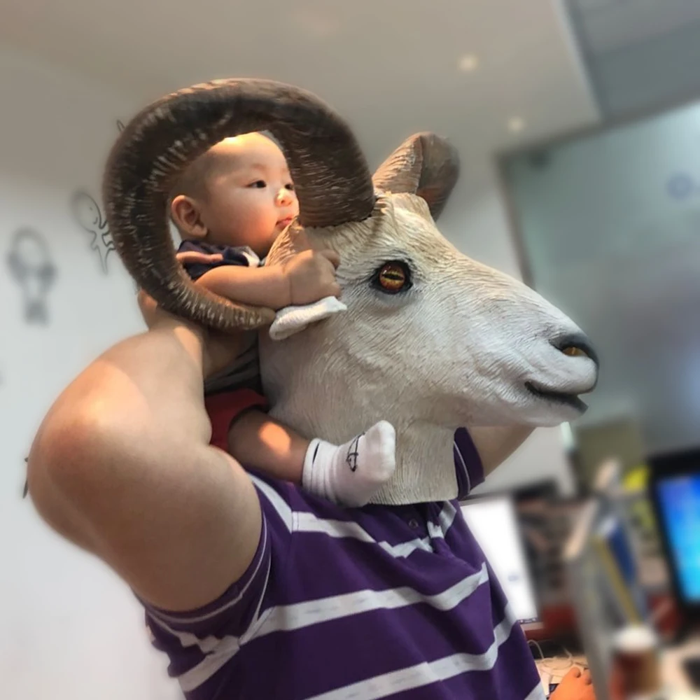 Antelope Реалистичная овечья маска для детей Праздничная Вечеринка животное полная