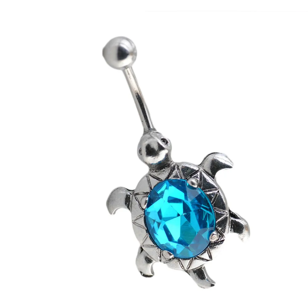 Модное ювелирное изделие для тела цвет синий белый с кристаллами черепаха в