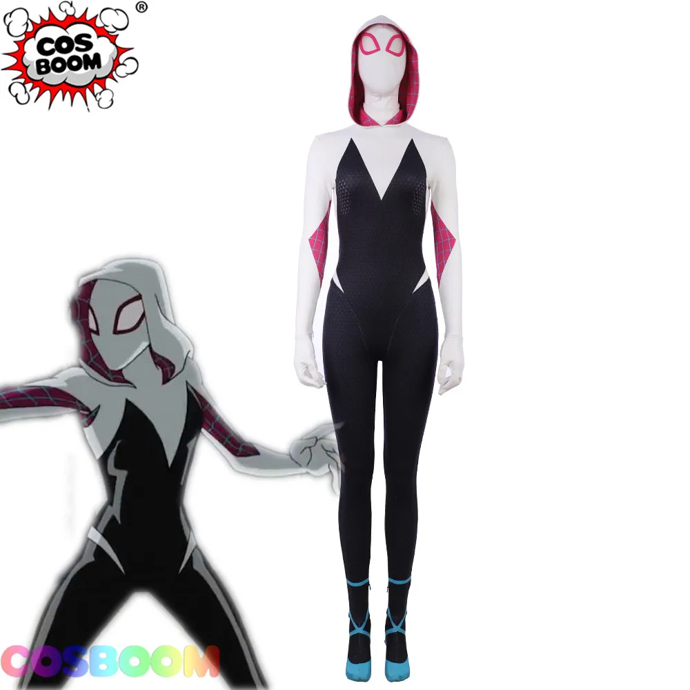 COSBOOM Человек паук в стих Женский костюм для косплея Хэллоуин супергерой Spiderwoman