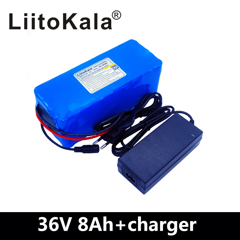 Литиевый аккумулятор LiitoKala 36 В 500 Вт 18650 мАч с чехлом из ПВХ|battery 36v 8ah|battery 36v36v 8ah |