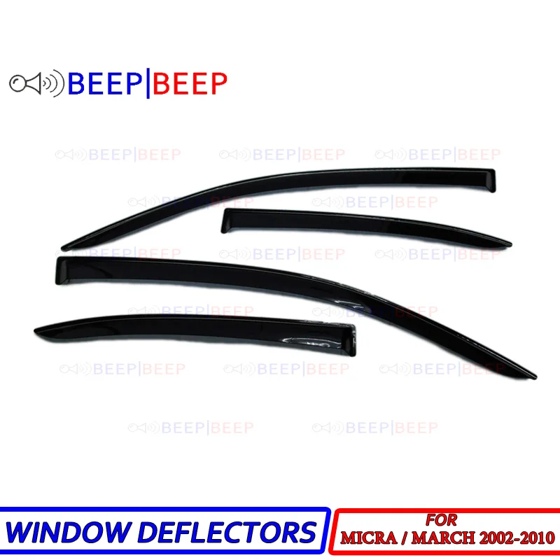 

For Nissan Micra / March 2002-2010 car window deflectors car wind deflector sun guard rain vent visor cover styling accessories