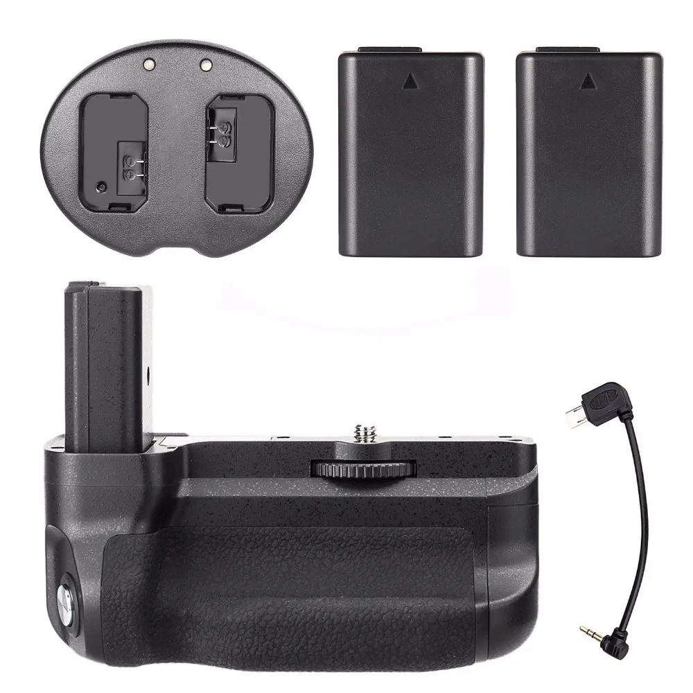 Meike MK-A6300 батарейный блок+ 2 шт FW50 аккумулятор+ зарядное устройство+ инфракрасный пульт дистанционного управления для цифровых зеркальных камер SONY A6300 A6400