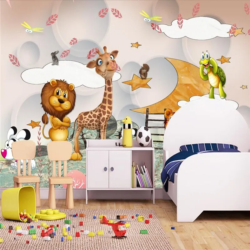 

Animal Park Animal Story 3d Cartoon Children's Room Kids Room Professional Production Wallpaper Mural Customized Photo Wall