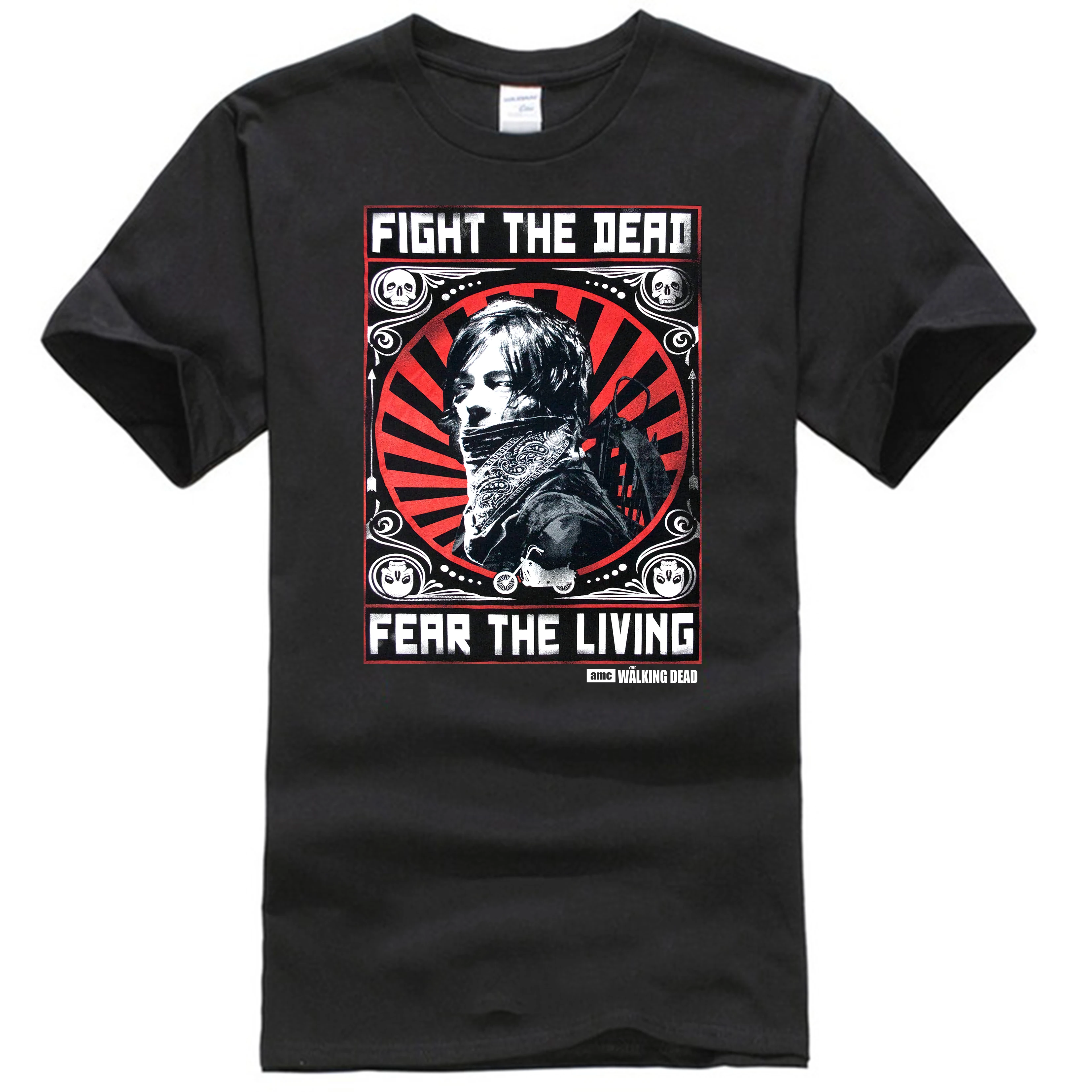 Мужская футболка с надписью Walking Dead Повседневная унисекс Daryl Fight бесплатная