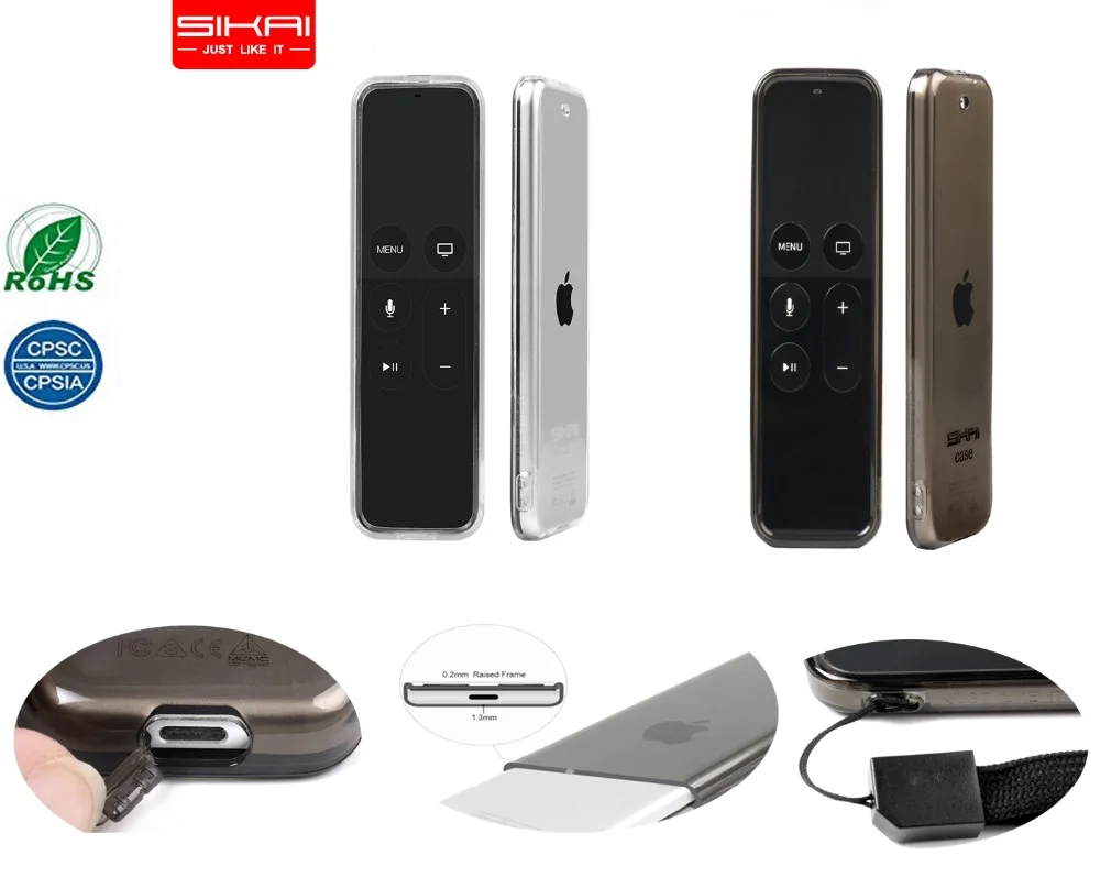 Мягкий чехол Sikai, прозрачный чехол для Apple tv 4, мягкий прозрачный чехол из ТПУ с пультом дистанционного управления для Apple tv 4, водонепроницаемый пылезащитный чехол