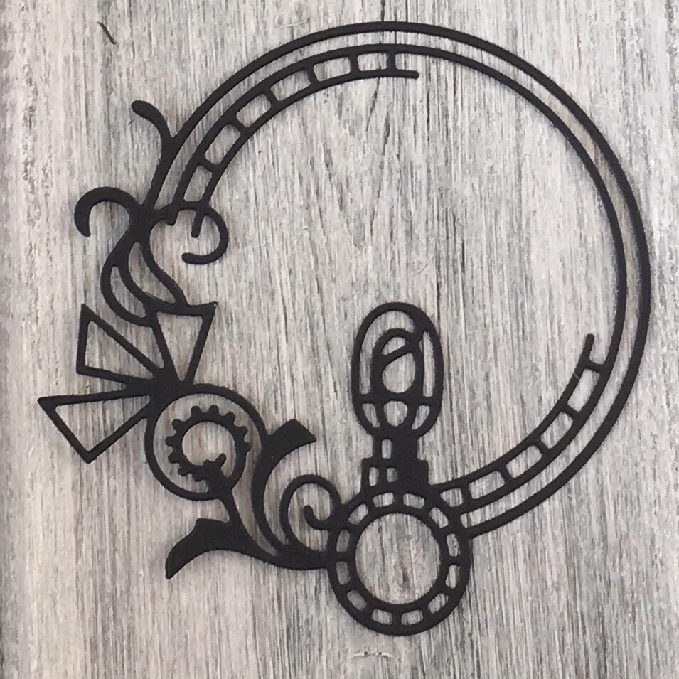 ArtScrap Mechanical Illusion Frame Steampunk For Man Metal Cutting Dies DIY Scrapbooking Card Decorative Die Cuts | Art: 49 Дом и сад