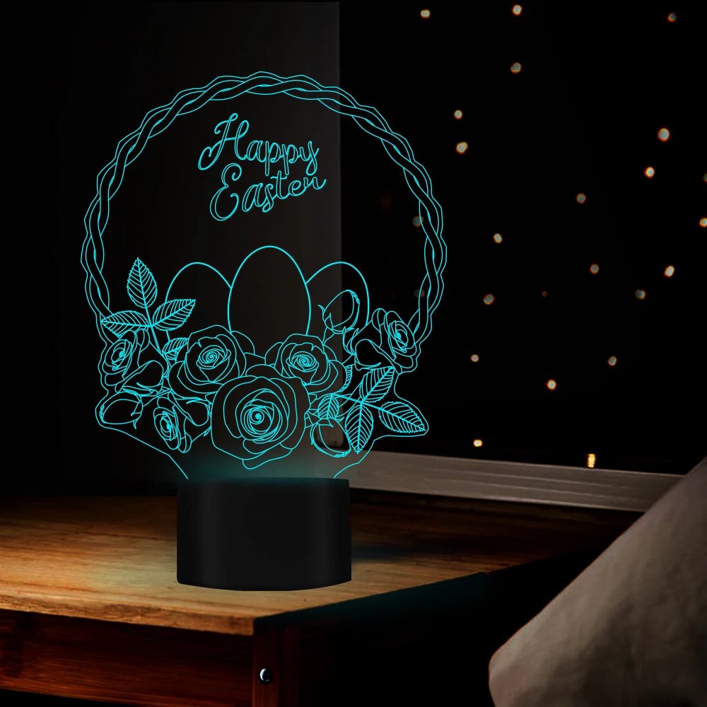 Happy Flower basket 3d led ночные светильники для дома кафе магазин домашних животных Декор