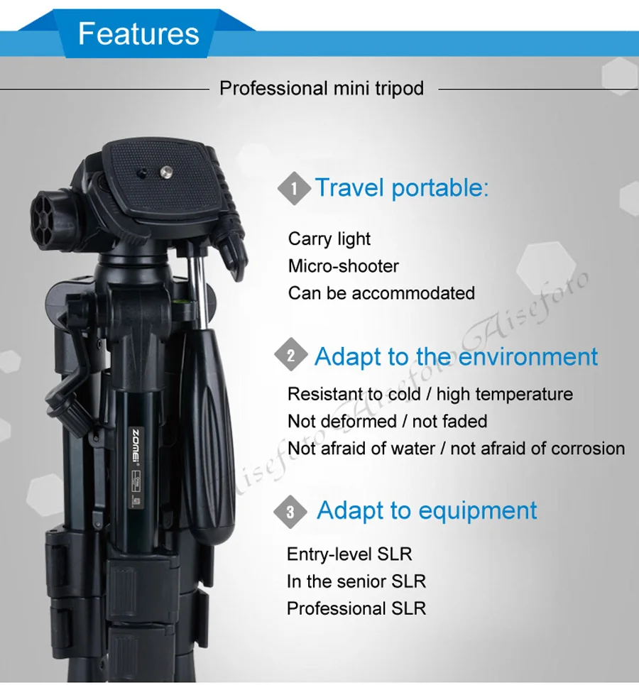 Zomei Lightweight CK30 Mini Travel Tabletop table tripod Desktop Tripod for Canon Nikon DSLR Camera and Mobile Phone | Электроника