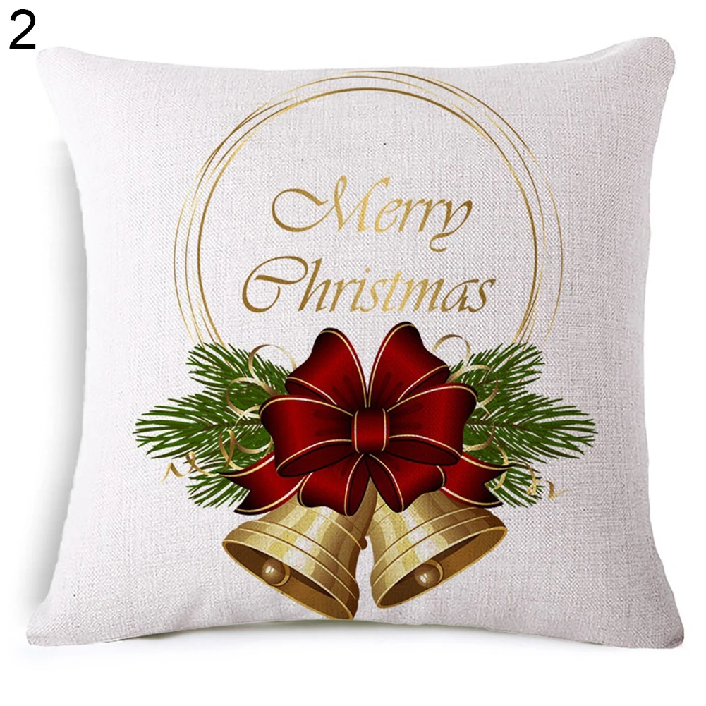18 дюймов Merry Рождество с принтом букв Пледы Наволочки Лен|pillow case linen|pillow casethrow pillow