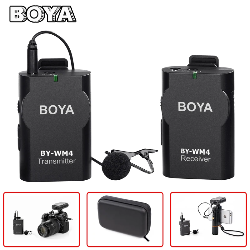 BOYA BY-WM4 Профессиональный Беспроводной микрофон Системы петличный нагрудные