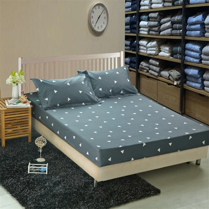 100% Cotton Solid Fitted Sheet With Elastic Band Bed Sheets Adult Mattress Cover Size | Дом и сад