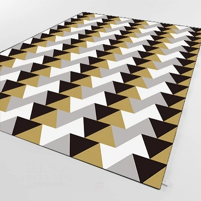

Else Black Gray White Ethnic Triangle Geometric 3d Print Non Slip Microfiber Living Room Decorative Modern Washable Area Rug Mat
