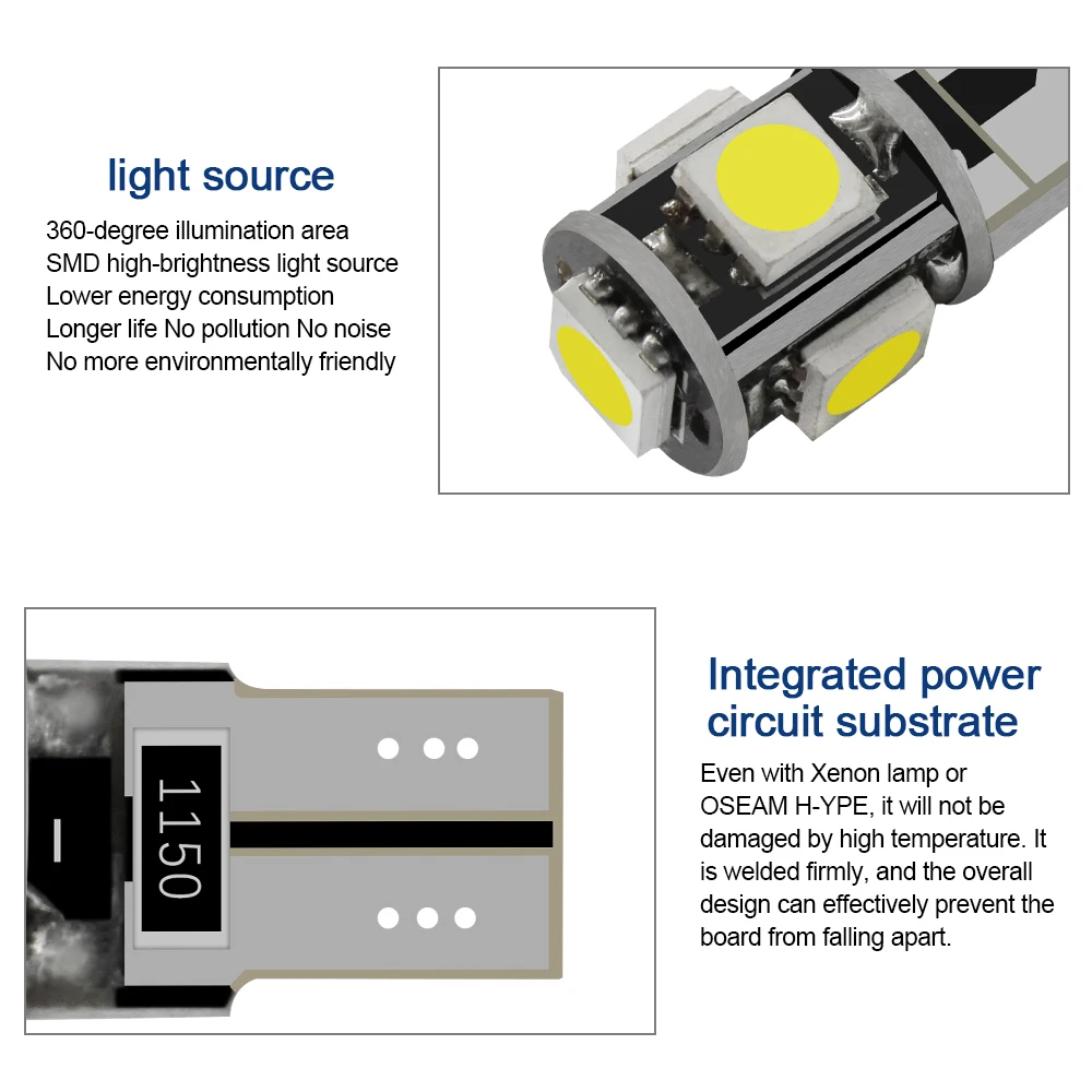Современный Автомобиль 5050 T10 5SMD W5W LED габаритный фонарь парковки лампа 12V 6000K белый