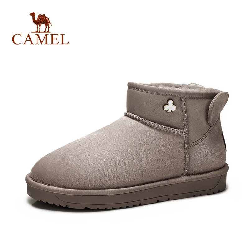 CAMEL/зимние женские теплые ботильоны из флока на плоской подошве Зимние удобные