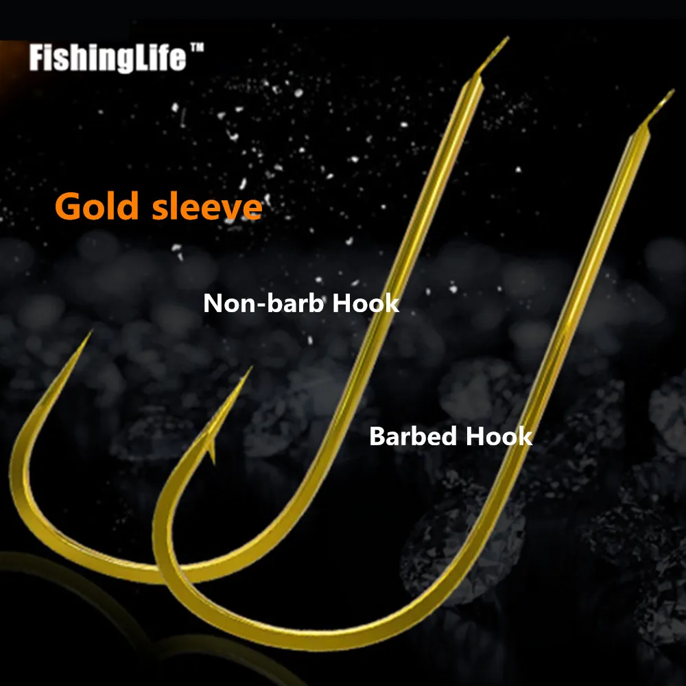 FishingLife 100 шт. золотистый рыболовный крючок с зазубринами/без зазубрины Круглый