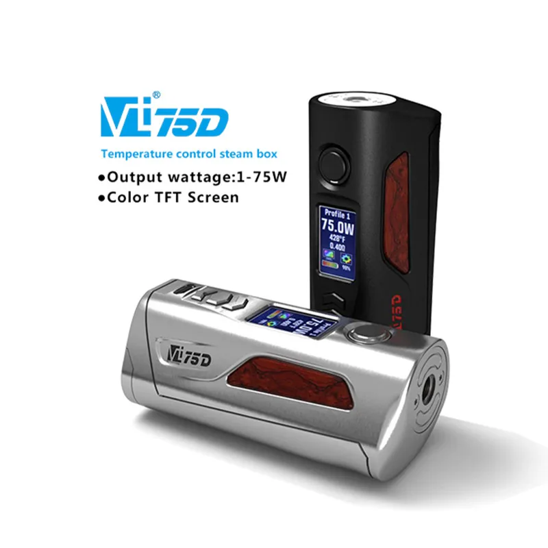 5pcs/lot Original Hcigar VT75D DNA 75W Box Mod Vape Mods Dual 18650 Battery Evolv DNA75C E Cigarette 0.91&quot Colorful TFT Screen |