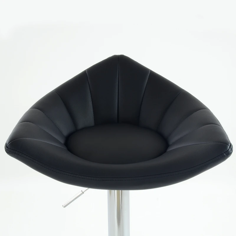 Черный кухонный барный стул с мягким сиденьем Barneo N-44 N44CrPuBlack | сидение эко-кожа