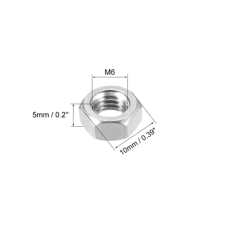 Шестигранные Гайки Uxcell M6x1mm 8 # 32 10 грубая мелкая Метрическая резьба Шестигранная