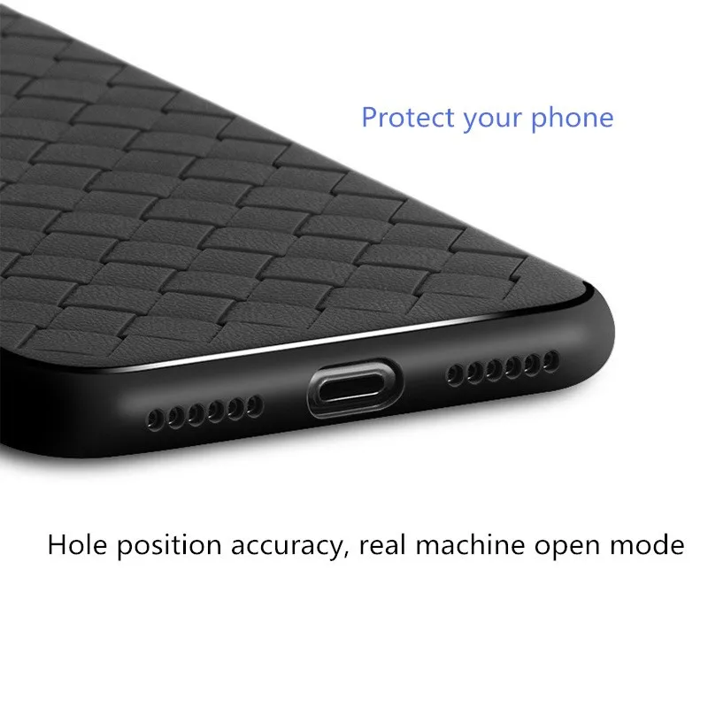 Luxury Woven Pattern Phone Case For Iphone X 7 8 Plus Geometric Texture TPU + PC Protective Back Cover Shell iphoneX 10 Capa |