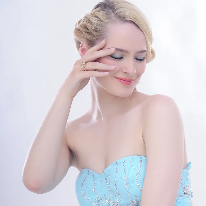 Suplush AAA циркон Обручение кольца для Для женщин розового золота Цвет вечерние