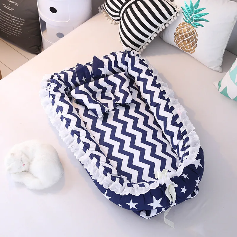 Портативная кроватка для новорожденных, детское постельное белье, складная дорожная кровать для младенцев с бампером, бионический матрас для кроватки