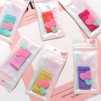 14 pcspack japanese and korean girls lovely candy color hair clip with chatter marks side clip women hair accessories