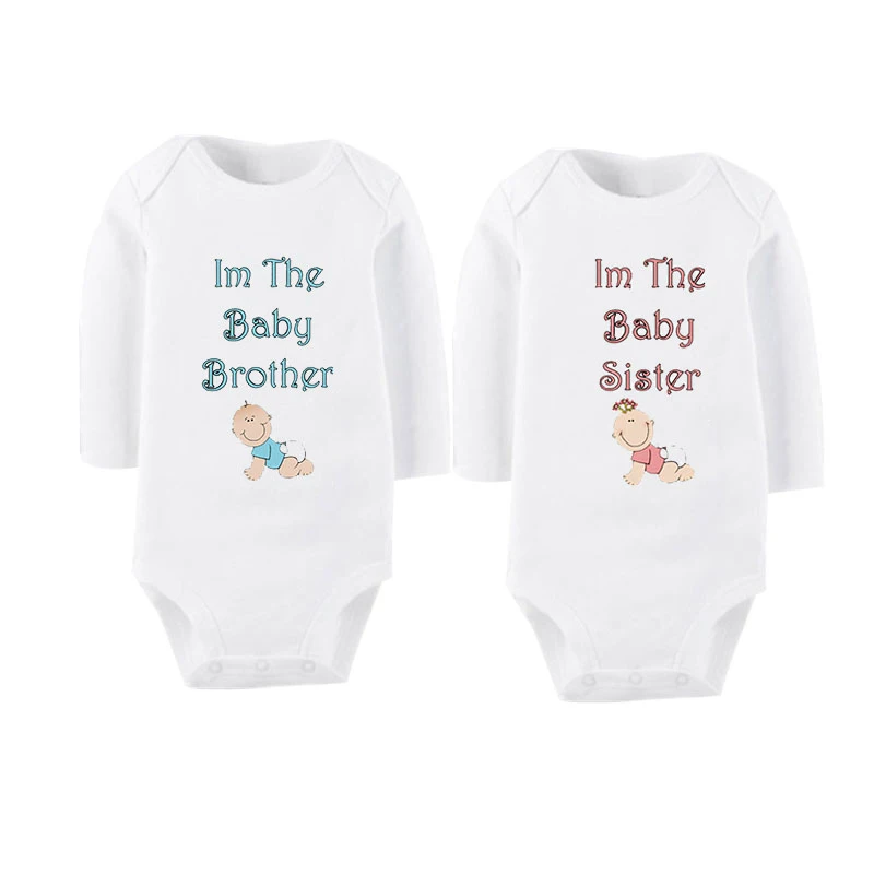Culbutomind I am The Baby Brother Sister/Детский комбинезон с длинными рукавами из органического