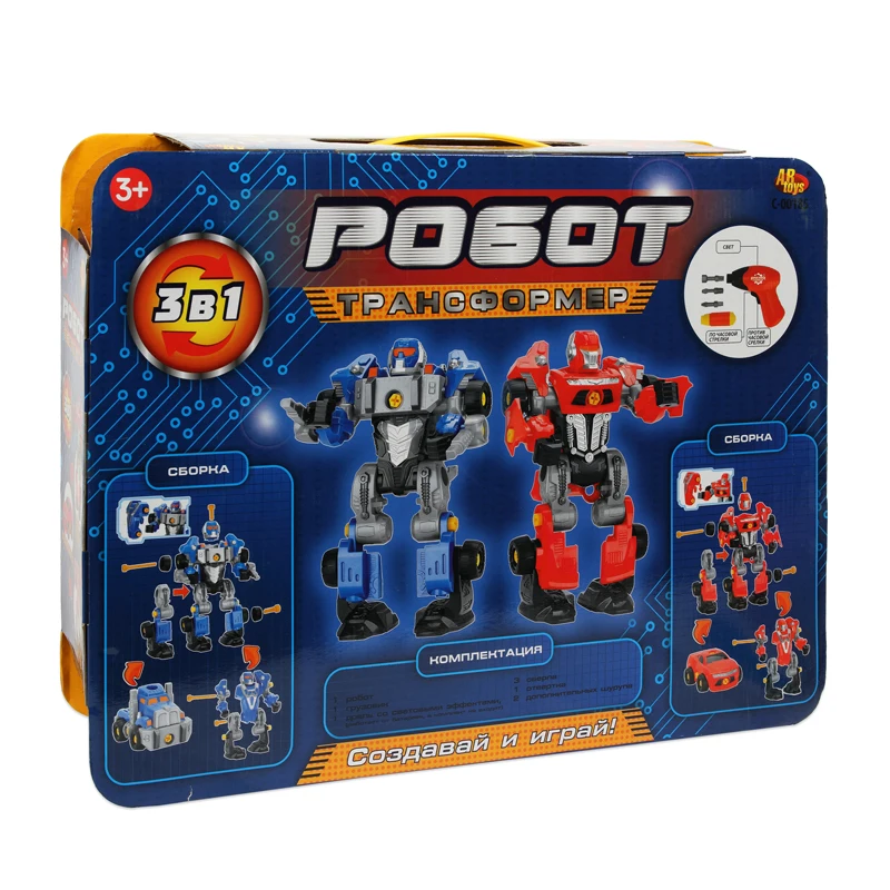 Робот трансформер ABToys 3 в 1. наборе с инструментами | Игрушки и хобби