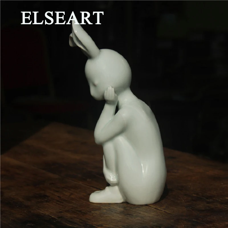 ELSEART miss rabbit thinker оригинальный дизайн китайская керамическая леди заяц мышление