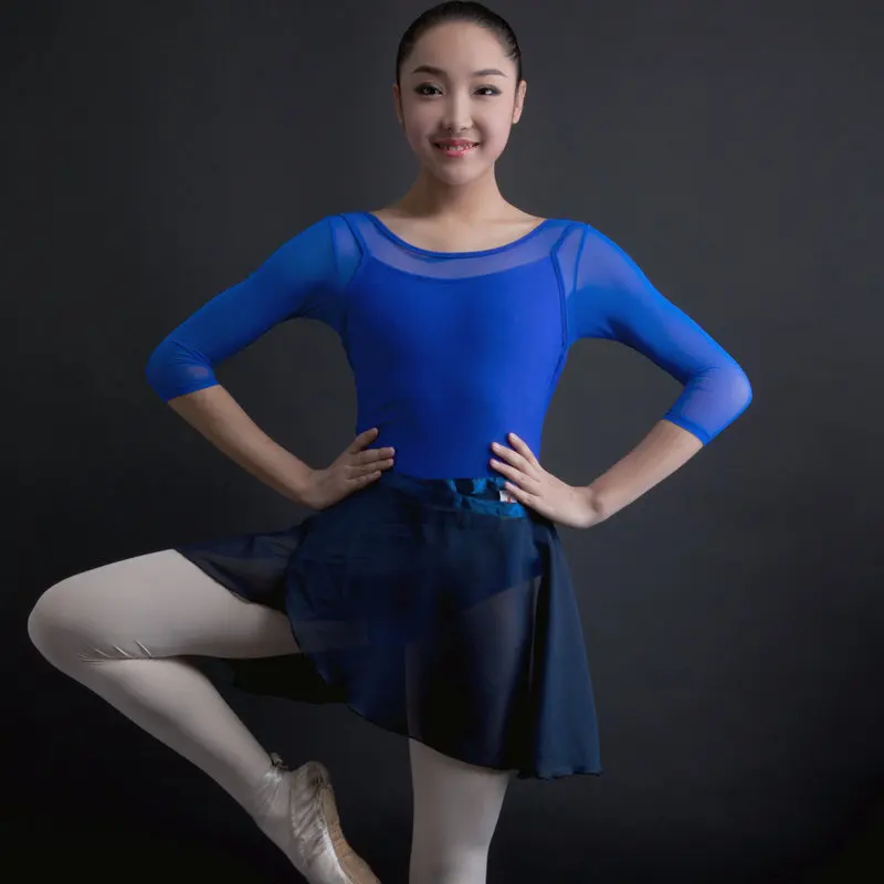 Новая танцевальная тренировочная одежда для Леди с длинным рукавом из сетчатой пряжи эластичные костюмы для танцора топы Одежда для балетн... от AliExpress WW