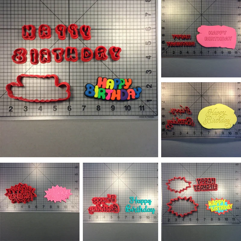 Виды с днем рождения логотип письмо печенья резак для торта Топ украшения