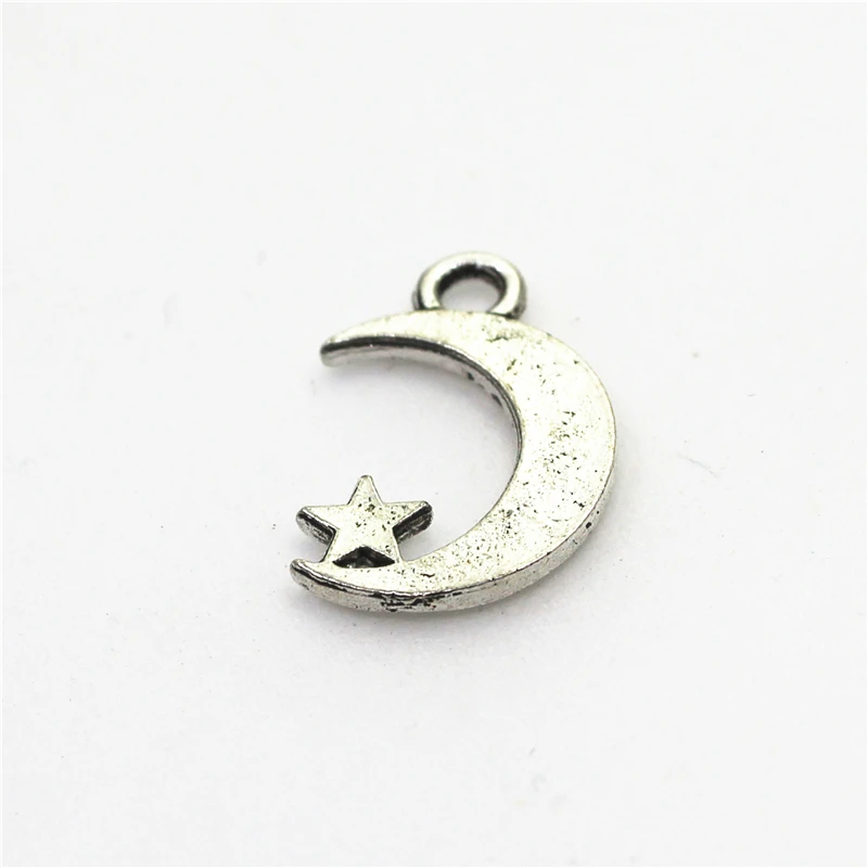 

Hot Selling 20pcs/lot Silver Star Moon Dangle Charms Lobster Clasp Charms DIY Bracelet&Bangles Jewelry Accessory Hanging Charms