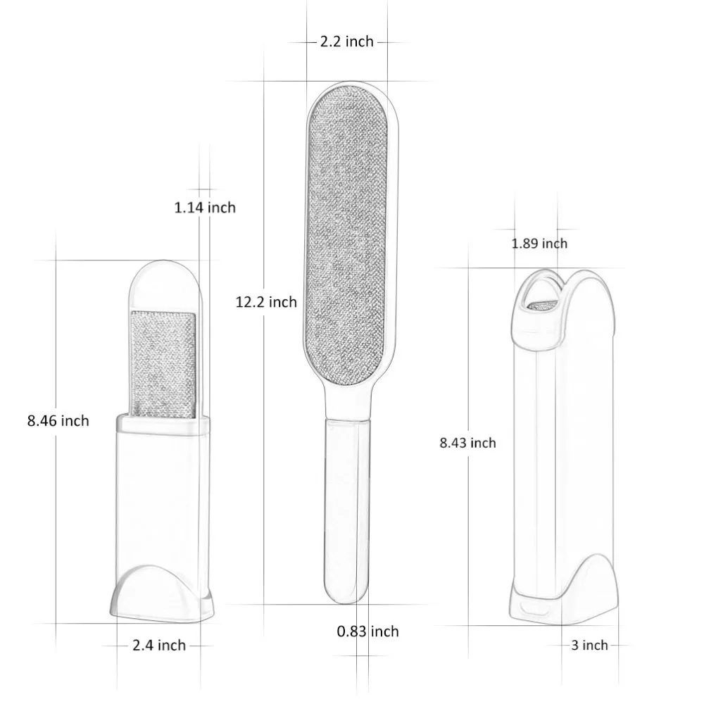 Щетка для удаления волос и ворса домашних животных с самоочищающейся основой